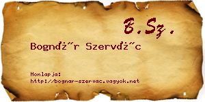 Bognár Szervác névjegykártya
