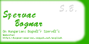 szervac bognar business card